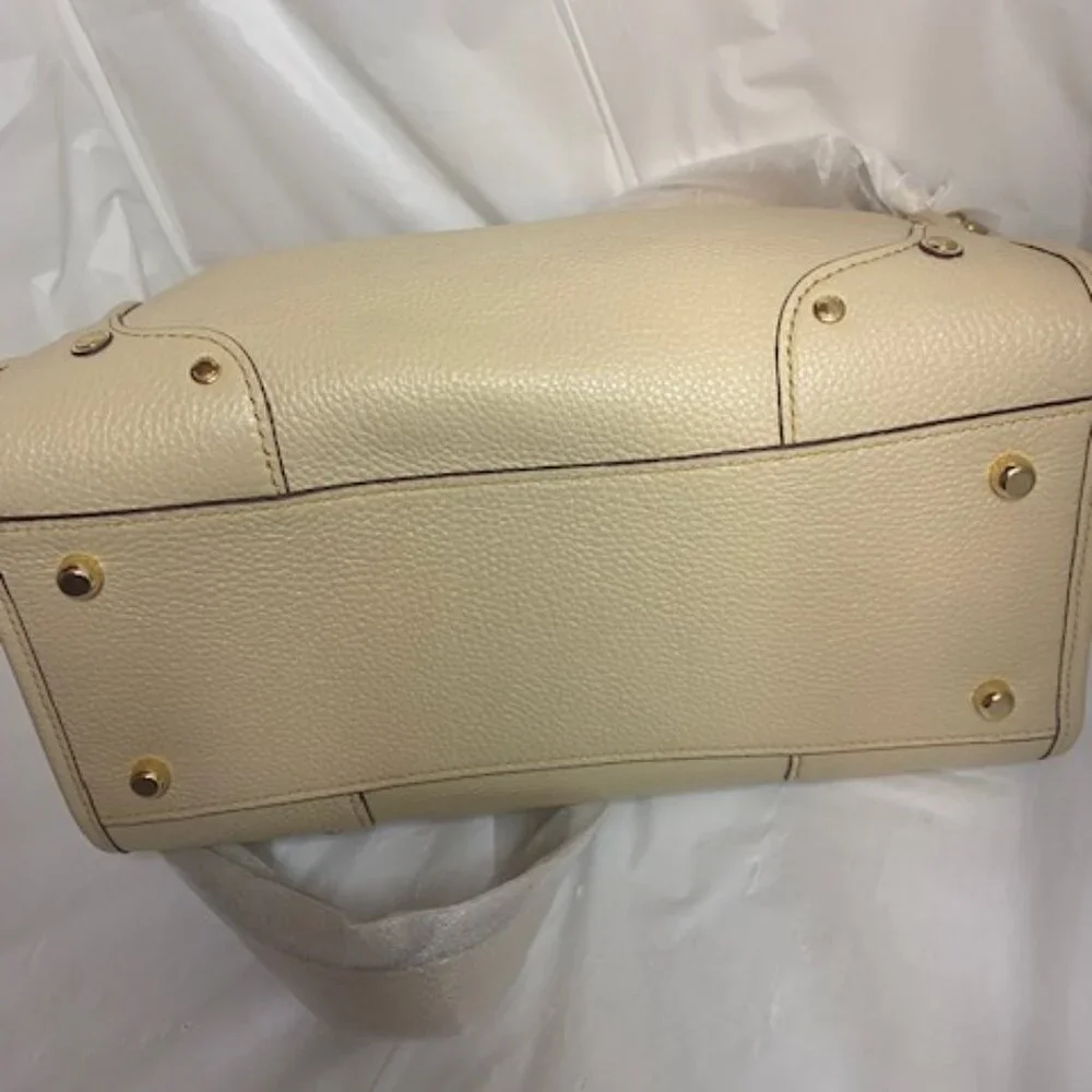 Coach Millie Pebbled Leather Satchel Bag in Ivory (NEW) - Picture 7 of 10